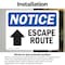 Signmission Escape Route (Up Arrow) Sign With Symbol, 7 in W x Rectangle, Vinyl Decal OS-2PACK-NS-D-57-L-12140 - alternate 5